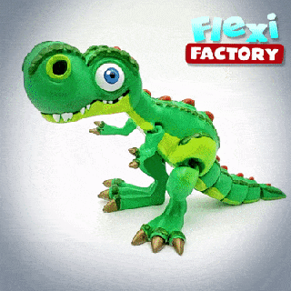 fofa flexi print in place t rex dinossauro flexível posable brinquedo articulado dan Daniel sopala fábrica impressão colocar tiranossauro jurássico parque inquietação 3d print model - Mito3D