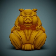cute flying pig art animal toy sculpt sculpture decoration 3d print model - Mito3D