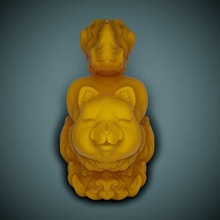 carina Volpe arte animale giocattolo scolpire scultura decorazione 3d print model - Mito3D