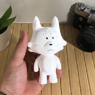cute fox - print-in-place print place easy art toy wolf halloween agriculated flexi mechanica draw color toys figures animal zoo 3d print model - Mito3D