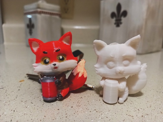 cute fox soda keychain art 3d 3d print model - Mito3D