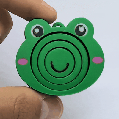 cute frog gyroscope keychain gyro spinners fidget toy animal water lily farm collection fun gift 3d print model - Mito3D