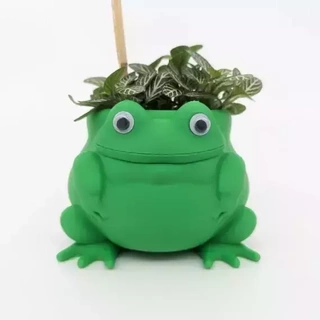 cute frog planter Home plant pot kawaii unique design interior ecology nature original gift 3d print model - Mito3D