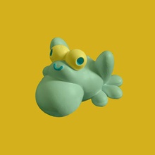 cute froggy art frog animal toy children smile test 3d print model - Mito3D