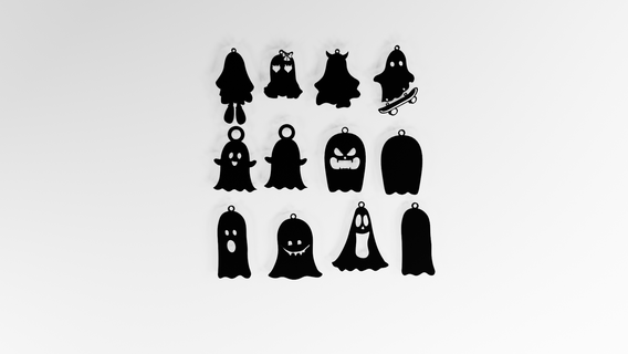 cute ghost halloween earring keychain 12 set Jewelry haloween2023 bracelet haloween fancy pumpkin witch lantern scary castle funny 3d print model - Mito3D