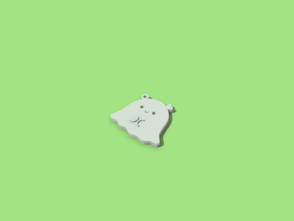 cute ghost keychain love heart 3d print model - Mito3D