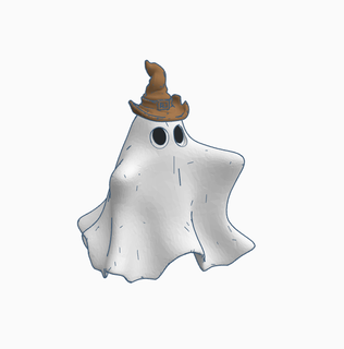 cute ghost without hat Art 3d print model - Mito3D