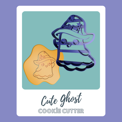 cute ghost wizard cookie cutter 3d print model - Mito3D