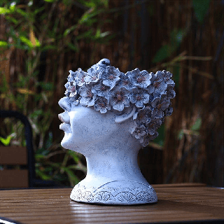 mignonne fille tête vase fleur pot silicone moule stl l'amour décor Accueil maison décoration minimal 3dmodel mito3d Yeggi stlfinder 3d print model - Mito3D