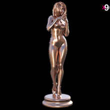 lindo niña alto tacones hembra estante soporte traje baño bikini ropa interior estatua esculpir escultura 3d print model - Mito3D