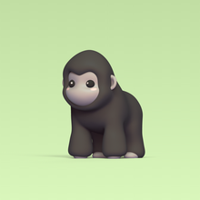 mignonne gorille art sculpture animal jouet miniatures décoratif jouer maison décor zoo jungle 3d print model - Mito3D