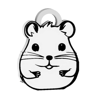 cute hamster keychain earrings necklace 3d print model - Mito3D