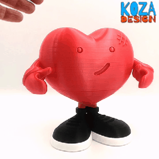 cute heart gift box jewelry printed place supports valentine day toy print 3d print model - Mito3D