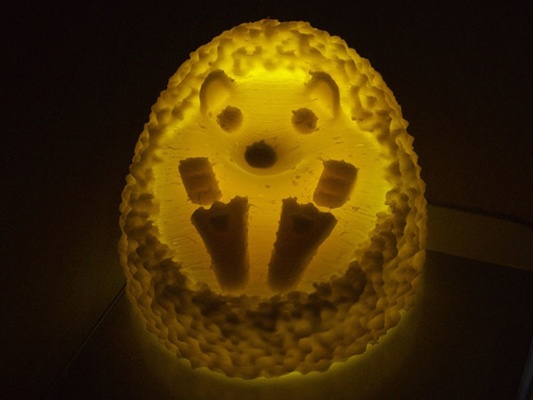 cute hedgehog lamp led toy 3d print model - Mito3D
