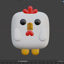 lindo gallina animal kawaii friki 3d print model - Mito3D