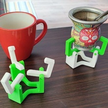 cute hinged holding cup holders - decorate space 3d print model - Mito3D