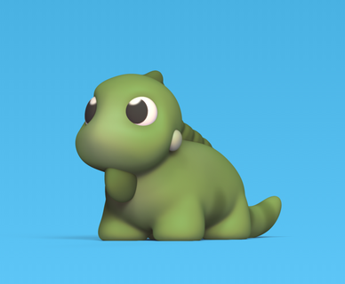 carina iguana divertimento scultura animale giocattolo arte miniature giocare decorativo cartone animato prescolare zoo selvaggio 3d print model - Mito3D
