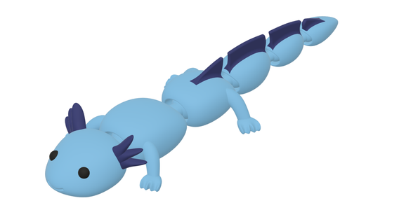 niedlich verbunden Axolotl Spielzeug zappeln Kinder Geschenk Kind Tier bezaubernd flexi Fisch Salamander 3d print model - Mito3D