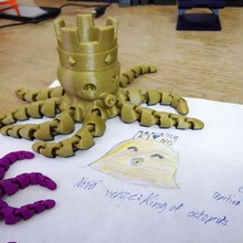 Niedlich König Kraken Spiel cute octopus - Spielzeug 3d print model - Mito3D