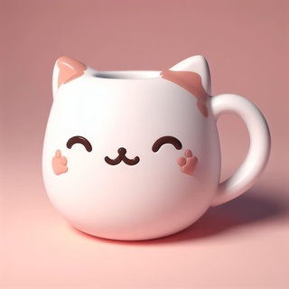 cute kitty cup & pot1 Home pot kitten flower ​ urn jardiniere kat cat vase 3d print model - Mito3D