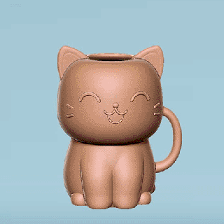 niedlich Kitty Tasse pot2 3d print model - Mito3D