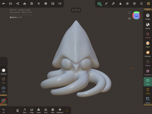 şirin kraken sanat kalamar balık sıra oyuncak süs heykel 3d print model - Mito3D