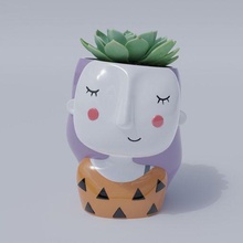 mignonne Dame planteur pot fleur décor plante 3d print model - Mito3D