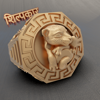 fofa leopardo anel Alto qualidade 3d Projeto argolas gato personalizadas joalheria arte hindu moderno 3d print model - Mito3D