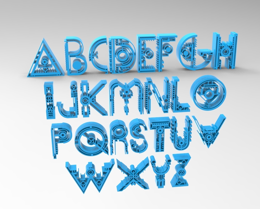 fofa cartas números alfabeto 3D print model - Mito3D