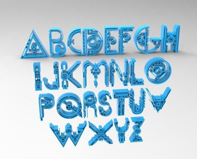 cute letters numbers number alphabet 3d print model - Mito3D