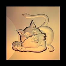 cute little cat arte 3d print model - Mito3D