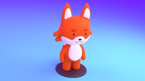 niedlich Fuchs foxy Charakter stl Zahl drucken Design Miniatur 3d print model - Mito3D