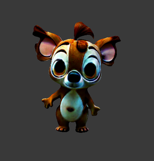 cute little monster figure Game foxy foxie firefox toy kids gift adorable thing animal yokai madagascar 3d print model - Mito3D