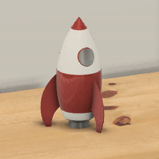 cute little rocket piggybank storage et alien vase pencil box holder deco gaming ufo ovni ship space moon tin disney like 3d print model - Mito3D