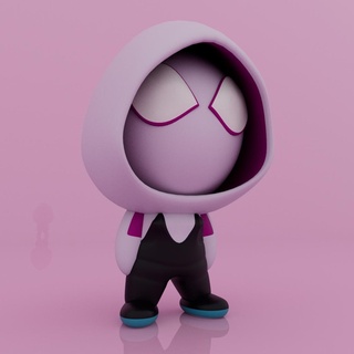 cute little spider gwen - stacy man verse bubble head toy collectibles decoration keychain toys 3d print model - Mito3D