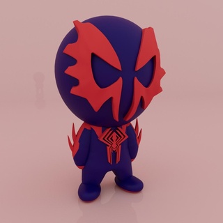 cute little spiderman - 2099 spider man verse bubble head toy collectibles decoration keychain toys sci-fi 3d print model - Mito3D