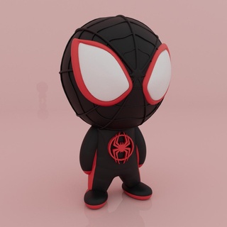 cute little spiderman - miles morales spider man verse bubble head toy collectibles decoration keychain 3d print model - Mito3D