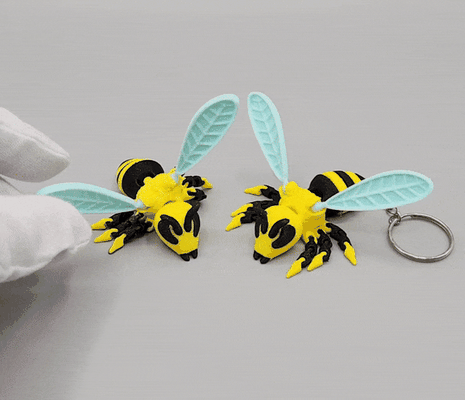 cute lucky flexy free bee & keychain variant flexi articulated summer toy fun 3d print model - Mito3D