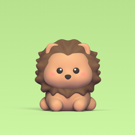 cute lying lion 3D print model - Mito3D