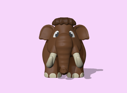 carina mammut scultura miniature cartone animato giocattolo giocare anima 3d print model - Mito3D