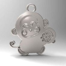niedlich Affe Anhänger Schmuck Juwel 3d print model - Mito3D