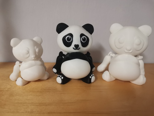 cute multicolor articulated panda flexible bambu 3d print model - Mito3D