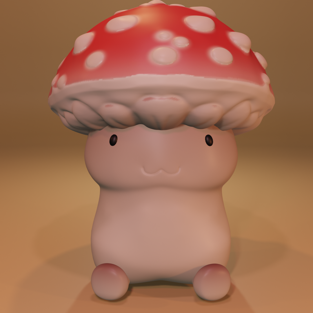 cute mushroom fungus art sculpture decoration nice small 3D print model - Mito3D