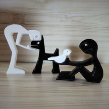 mignonne ornements art ornement sculpture 2d décoration animaux chien oiseau cadeau 3d print model - Mito3D