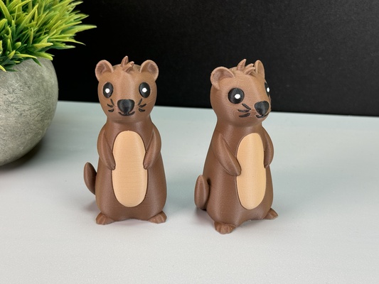 mignonne loutre art multicolore animal 3d print model - Mito3D