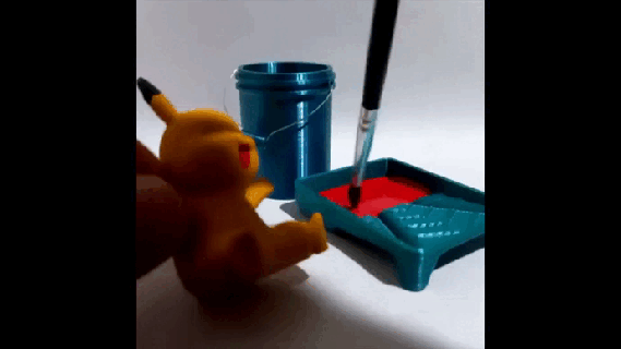 cute painting tools paint mini bucket tray laundry processed random 3d print model - Mito3D