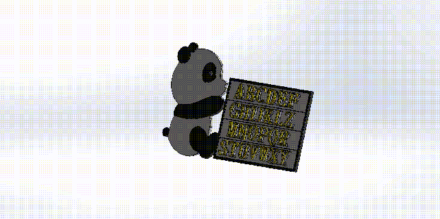 niedlich Panda Alphabet Spiel Araba stl Modell 4x4 Autos download f16 Flugzeug schinden Krieg hk 416 automatisch Gewehr Silah m416 3d Puzzle Zahlen Kreuzworträtsel 3d print model - Mito3D