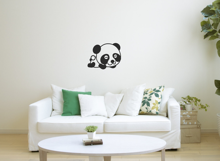 carina panda orso parete arte arredamento animali animale vita decorazione casa linea ornamento 2d 2dart muraria wall2d 3d print model - Mito3D