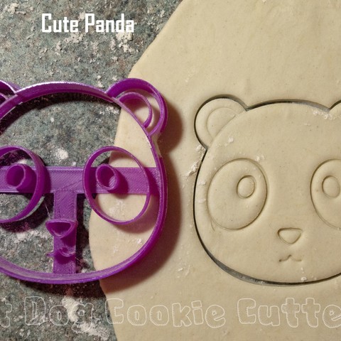 panda bonito cortador de cookie a casa animais cozinhar cozinha fondant cereja do biscoito bisket cozimento cookies 3D print model - Mito3D