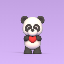 cute panda heart art panda heart cute panda heart panda cute panda cute sculpture animal toy art toy miniatures valentines love heart gift valentines gift